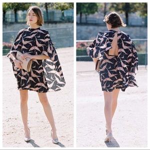 Valentino silk bird print dress